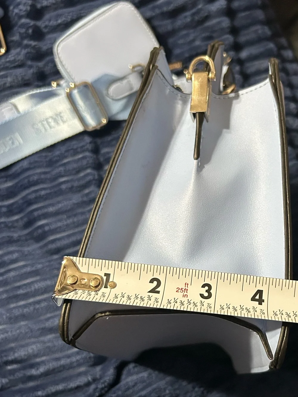 Steve Madden Bevelyn Light Blue Crossbody Bag with Removable Strap - Picture 7 of 14